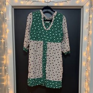 Boden Green and White Floral Dress